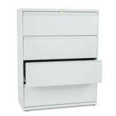 800 Series Four-Drawer Lateral File, 42w x 19-1/4d, Light Gray