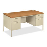 Double Pedestal Computer Desk with 2 Box Drawers