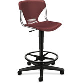 Height Adjustable Olson Armless Pneumatic Lab/Task Shell Stool with Footring
