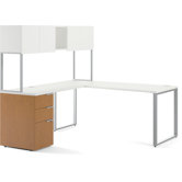 Voi Contemporary L-Station Desk with Stackon Storage
