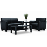Basyx Tailored Black Leather Club Chair