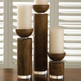Scratched Pillar Candle Holder