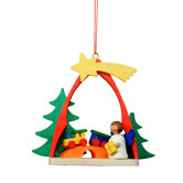 Angel and Train Under Arch Ornament