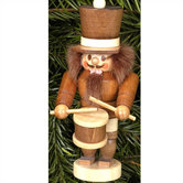 Natural Wood Mini Drummer Nutcracker