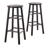 Bevel Seat 30" Bar Stool in Espresso (Set of 2)