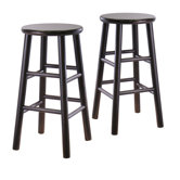Bevel Seat 24" Counter Stool in Espresso (Set of 2)