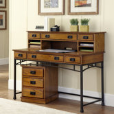Modern Craftsman Executive Desk and Mobile File