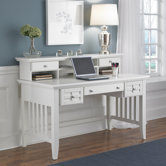 Arts and Crafts Executive Desk with Hutch