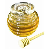 Mouth Blown Glass Honey Pot with Lid and Dipper