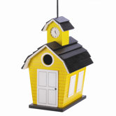 Schoolhouse Birdhouse in Bright Yellow