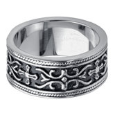 Men's Stainless Steel Gothic Cross Band