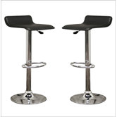Baxton Studio Vita Faux Leather Barstool in Black (Set of 2)