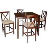 Baxton Studio Natalie 5 Piece Counter Height Dining Set