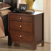 Baxton Studio Butler 3 Drawer Nightstand