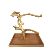 Java Wood Table Top Play Stand