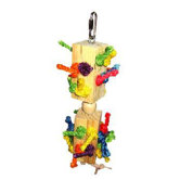 Wood Knots Trapped Bird Toy in Blocks