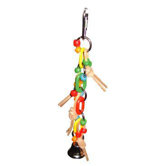 Plastic Chain with Leather and Ball Bird Toy