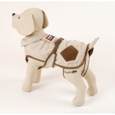 Corduroy Hunter Dog Coat in Cream with Brown Pockets