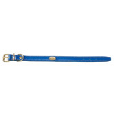 Fashion Flat Leather Dog Collar in Blue