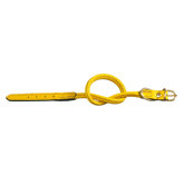 Fashion Tubular Leather Dog Collar in Yellow