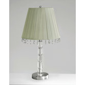 Lola Table Lamp with Aida Barrel Shade in Crystal