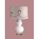 Mavis Table Lamp with Ludwig Drum Shade in White
