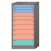 Eye-Level High Standard Cabinet with 10 Drawers: 30" W x 28 1/4" D x 59 1/4" H