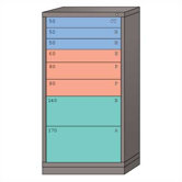 Eye-Level High Standard Cabinet with 8 Drawers: 30" W x 28 1/4" D x 59 1/4" H