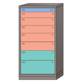 Eye-Level High Standard Cabinet with 8 Drawers: 30" W x 28 1/4" D x 59 1/4" H