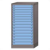 Eye-Level High Standard Cabinet with 15 Drawers: 30" W x 28 1/4" D x 59 1/4" H