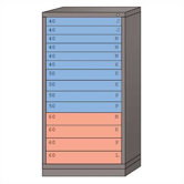 Eye-Level High Standard Cabinet with 14 Drawers: 30" W x 28 1/4" D x 59 1/4" H