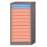 Eye-Level High Standard Cabinet with 12 Drawers: 30" W x 28 1/4" D x 59 1/4" H
