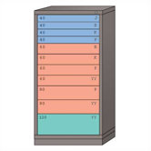 Eye-Level High Standard Cabinet with 11 Drawers: 30" W x 28 1/4" D x 59 1/4" H