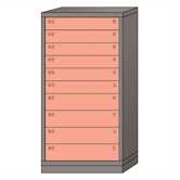Eye-Level High Standard Cabinet with 10 Drawers: 30" W x 28 1/4" D x 59 1/4" H