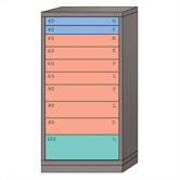 Eye-Level High Standard Cabinet with 10 Drawers: 30" W x 28 1/4" D x 59 1/4" H