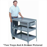 Stationary Tool Stand - 3 Trays and Drawer: 34 1/4" H x 28" W x 36" W