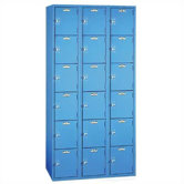 Quiet Door Locker - Six Tiers - 3 Sections - No Legs or Louvers (Unassembled)