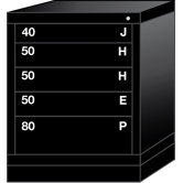 Desk High Slenderline Cabinet with 5 Drawers: 22 3/4" W x 28 1/4" D x 26 7/8" H