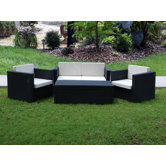 Bali Synthetic 4 Piece Deep Seating Group with Cushions