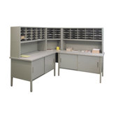 Adjustable Slot Literature Organizer with Cabinet