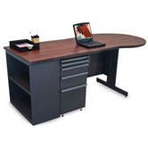 Teachers 75" Conference Desk with Bookcase