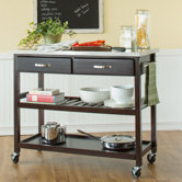 Kitchen Island Cart with Stainless Steel Top