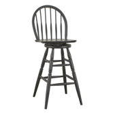 30" Antique Black Swivel Windsor Barstool