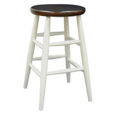 24" Cafe Counter Stool in White/Chestnut