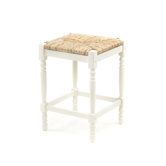 24" Hawthorne Counter Stool with Rush Seat in Antique White