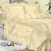Charmeuse Satin Comforter Set in Bone