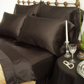 230 Thread Count Charmeuse II Satin Sheet Set in Black
