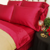 230 Thread Count Charmeuse II Satin Sheet Set in Red