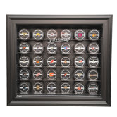 NHL Thirty Puck Cabinet Style Display Case in Black