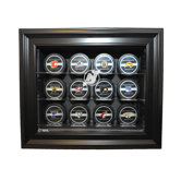 Twelve Puck Display Case in Brown